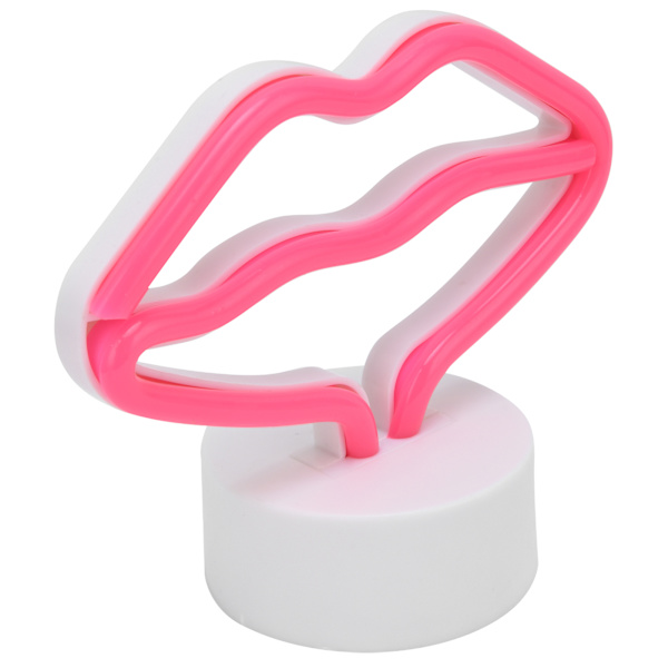 Läppformade LED-neonskyltar med stativ USB driven neonljuslampa för baby