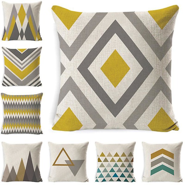 Set med 8 st Kuddfodral Enkla Fyrkantiga Örngott Dekoration för Soffa Vardagsrum Sovrum Kontor 45x45cm