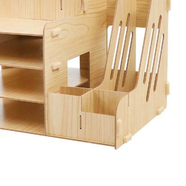 Skrivebordsarrangør Multipurpose Modern Simple Style Træ Skrivebordsopbevaring Hylde til Hjem Skole Kontor Hvid Ahorn