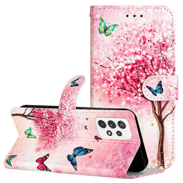 Kompatibelt med Samsung Galaxy A33 5g Djur Blommor Målningsmönster Plånboksfodral med Kortfack Zekai C6