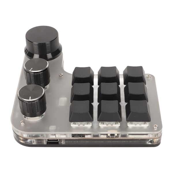 DIY programmerbar tastatur med RGB-lys 9 taster 3 knotter kablet USB trådløs Bluetooth mekanisk tastatur for kontor svart