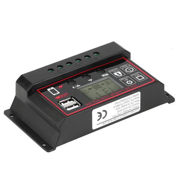12V 24V Solcell Fotovoltaisk Mätare Intelligent Digital Display Controller USB 5V 60A