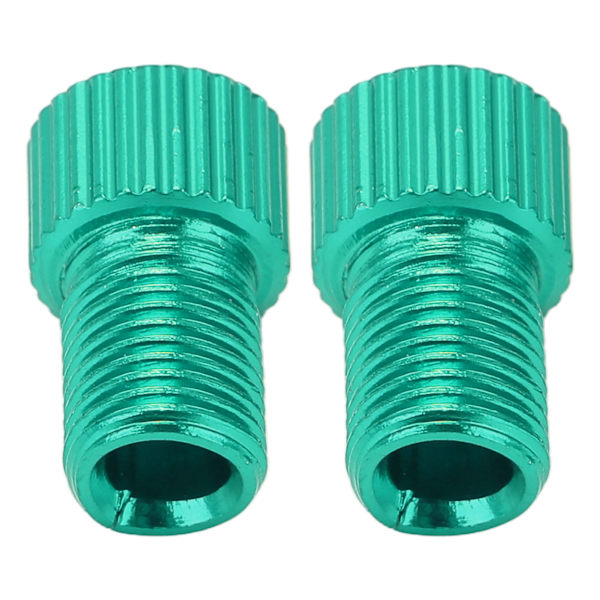 2 stk/sett Presta til Schrader sykkelventilkonverter Slitasjebestandig terrengsykkelpumpe adapter Grønn