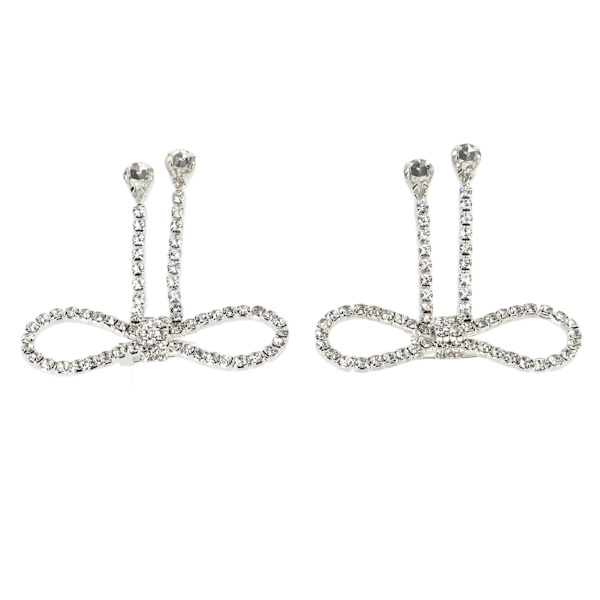 2st Rhinestone rosettbrosch Utsökt glänsande tofsdesign rosettbroschnål för dagligt bruk Fester Bröllop Firande