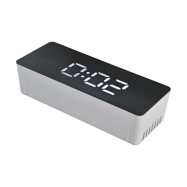 LED-klocka Multifunktionell USB-driven 3 Belysningslägen Snooze Tid Celsius Fahrenheit Display Digital Väckarklocka Vit