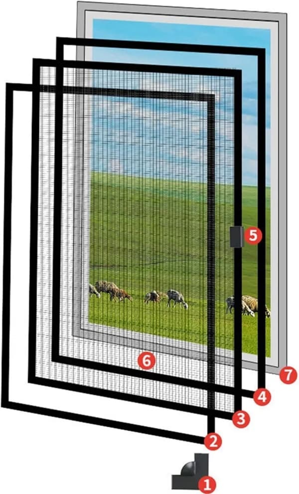 Window Fly Screen, 80 x 100 cm Mosquito Net with Magnet, Insect Screen for Windows (White)