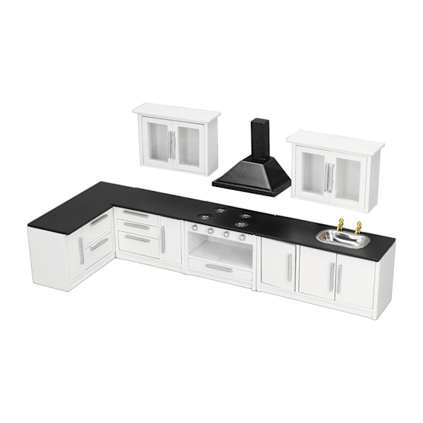 7 st 1:12 Miniatyrdockhus Kökskåp Simulering Liv Scen Dockhus Modernt Köksset