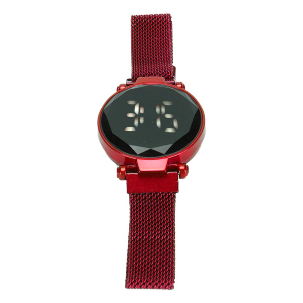 Naisten LED- watch LED-kosketusnäyttö Suuri näyttö Kestävä metalliseos Muotisuunnittelu Digitaalinen LED- watch tytöille Naisille Aikuisten Punainen