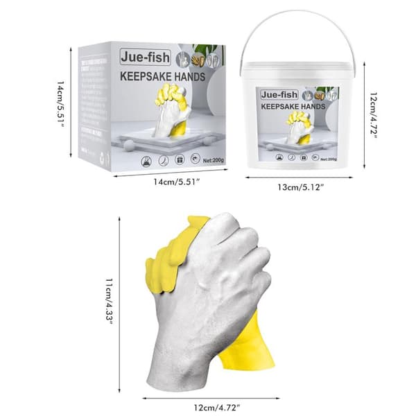 3D Hand Casting Kit for Couples DIY Hand Casting Kit for Adults Keepsake Hand Mold Kit for Valentine's Day Wedding Anniversary Gifts