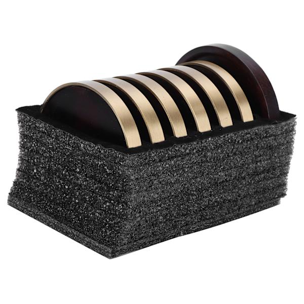 Træ Te Kop Måtte Isolering Desktop Kop Pad Sæt med Base Bakke Te Ceremoni Tilbehør Ibenholt