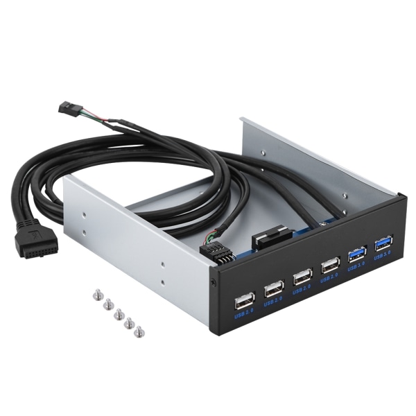 9Pin 19PIN - 2 * USB3.0 + 4 * USB2.0 6 -liitäntä metallinen etupaneelin USB keskitin