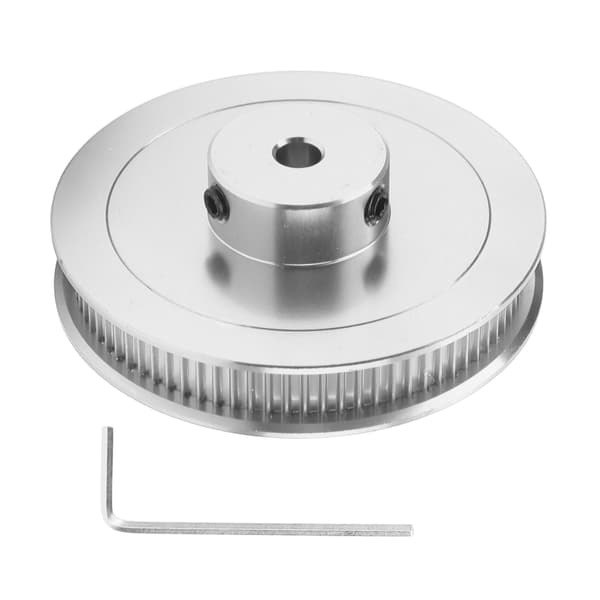 Synkronhjul 80T 5mm GT2 Tandremsskive Legeret Stål til 3D Printer CNC Drejebænk Sølv