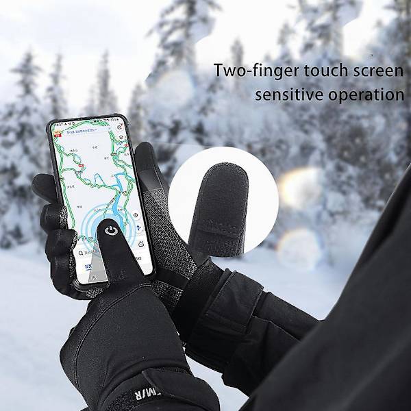 Vinter Termiske Handsker til Mænd og Kvinder - Koldt Vejr Cykling, Vandreture og Løbeture - Vandafvisende, Vindtæt, Touch Screen