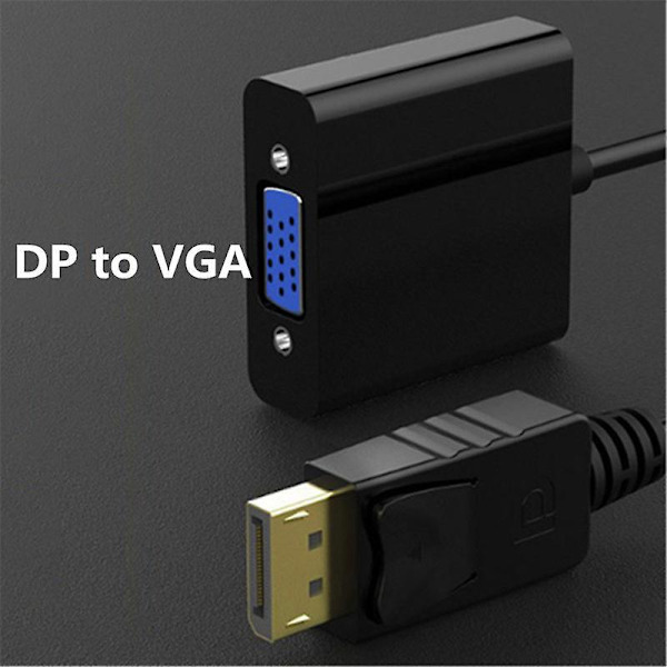 High Definition DP til VGA Adapterkabel - 1080p Videokonverter i Ren Kobber