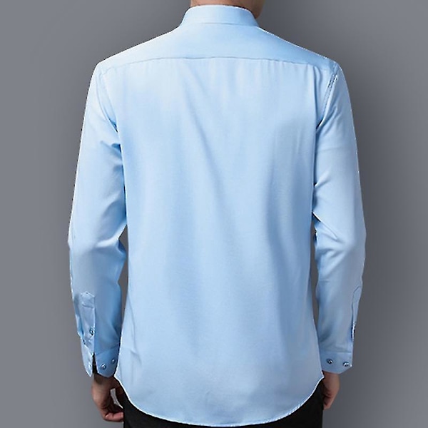 Miesten Slim Fit -taivasinsininen napitettu pukeutumispaita