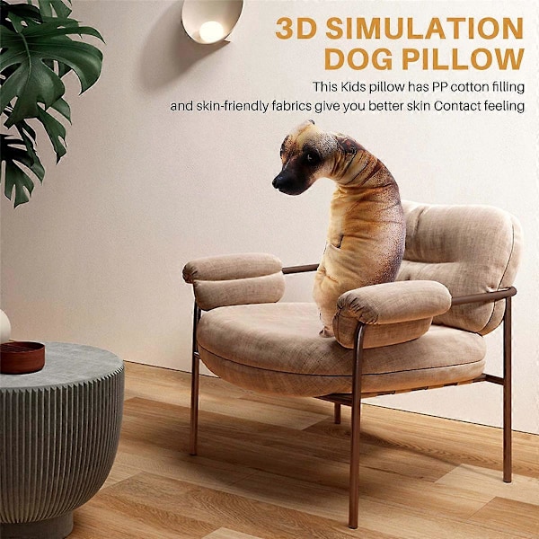 3D Taivutettu Koiraprinttinen Heittotyyny Lasten Lempilelu Tyyny