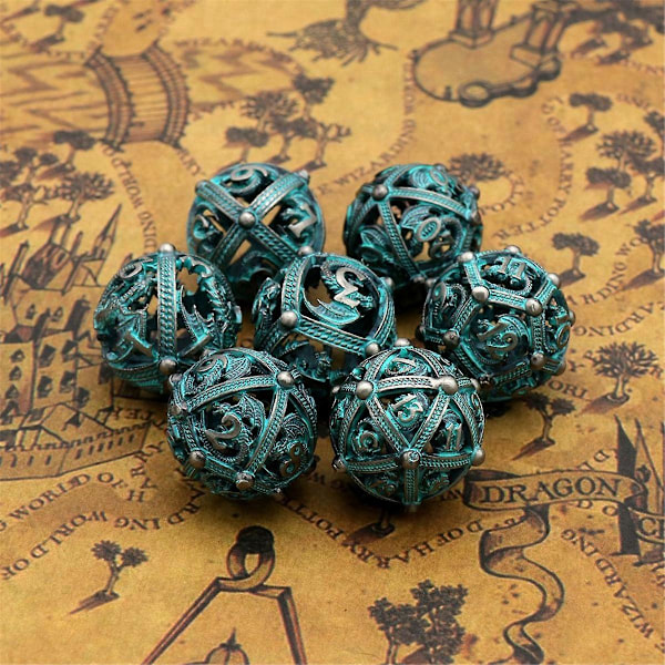 7 st Metall Tärningsset för Dungeons and Dragons Bordsspel, B