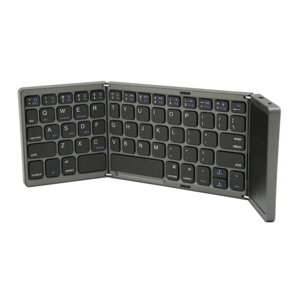 Vikbart tangentbord B089T 3 vikt pekplatta Funktion 64 tangenter Bärbar typ C Laddning Magnetisk stängning Datortangentbord Grå