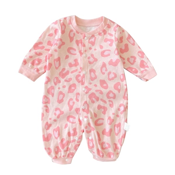 Baby Jumpsuit Rosa Tryck Varm Bomull Mjuk Bekväm En Delig Overall Body 59cm