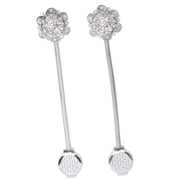 2 stk. krystalgardin magnetisk bindebånd i rustfrit stål, elegante blomstergardinklemmer til stue og soveværelse