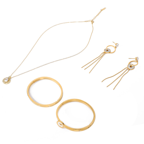 Kvinnor Kvinnliga smycken Set Halsband Örhängen Armband Set för Party Bröllopsfödelsedag