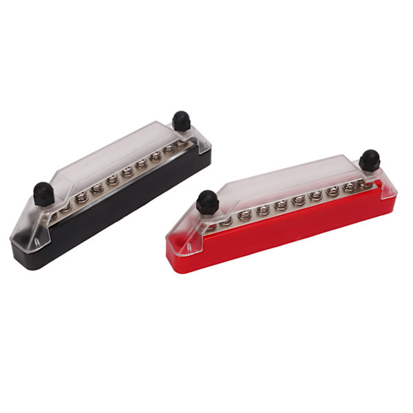 1 par strømfordelingsblokk 10 terminal 48V 150A M6 stud M4 skrue samleskinne for bilbåt 2PCS M6 studs, 8PCS M4 skrue