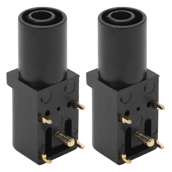 2 st PCB Panel Socket 4mm Svetsad Typ Bra Elektrisk Ledningsförmåga Säkerhetsbanankontakt för Multimetrar Spänningstestning Svart
