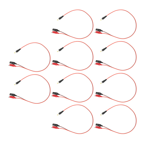 10 stk. Clip-til-DC-adapterkabel Professionelt fuld kobberkerne stabil transmission DC-til-dobbelt-clip-stik 19,7 tommer DC han-til-klip