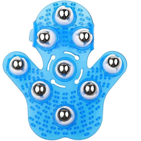 Kroppsmassagehandske, Handflatsformad Massagerulle Metall Rullande Boll Massage Kropp Handmassager Skönhetsmassagehandske (blå)