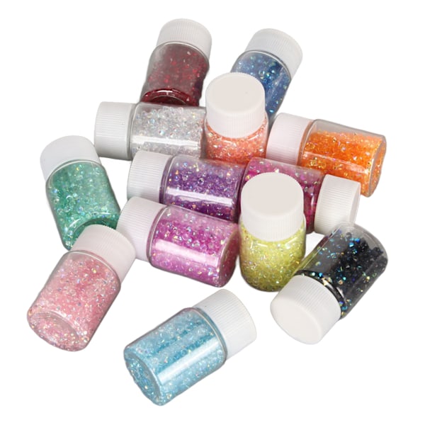 13 farver Nail Rhinestone DIY Farve Plating Process Farveægte spids Ryg Små Rhinestones til bryllupsborde Banketborde