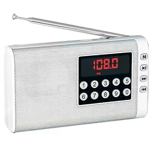138 Radio Senior Special High - End Bærbar lader Multi - funksjon plugg - inn Kort FM Radio Hvit