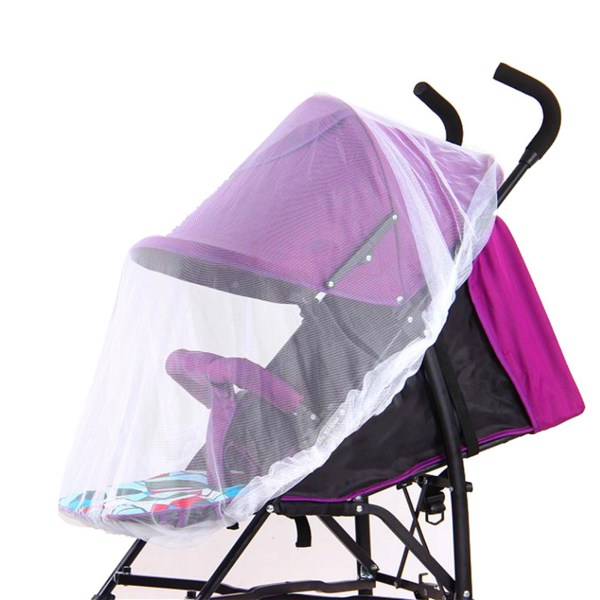 Stroller Bug Net Universal Blødt Komfortabel åndbar fortykket Baby klapvogn Fuldt dækket Bug Net Hvid