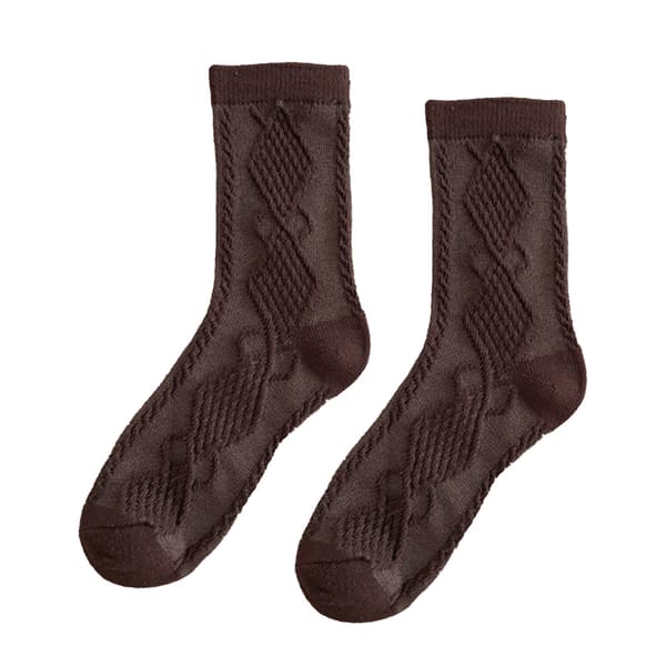 Børne Crew Sokker til Piger Bomuld Komfortable Varme Retro Preppy Mid-Calf Crew Sokker til Vinter Efterår Kaffe M