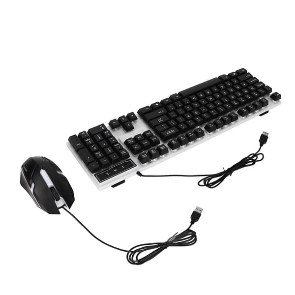 104 Tasters Keyboard Mouse Sæt Baggrundslys USB Farverig Ergonomisk Stabilt Baggrundsbelyst Keyboard Mouse Combo