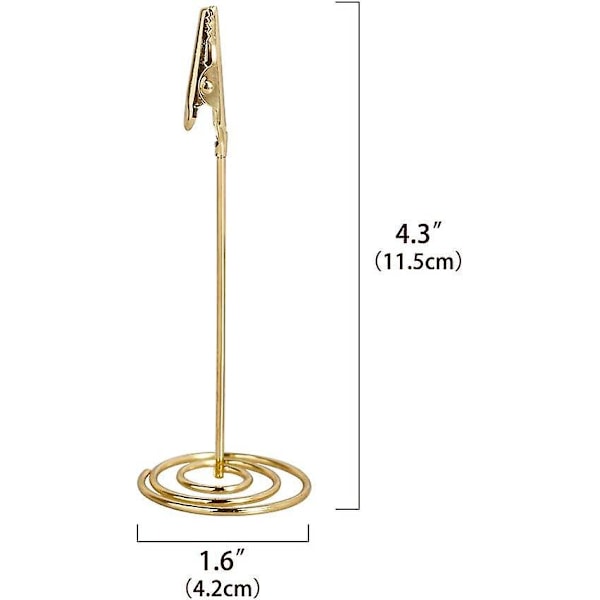 12 stk. Guld Pladskort Holdere Memo Clips Foto Bordnummer Stativer