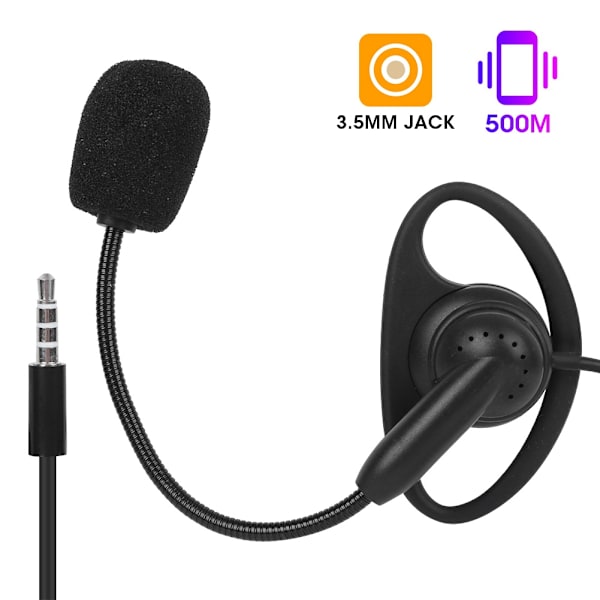 3,5 mm ørekrog Tovejs radio øretelefon Bluetooth kablet intercom headset til V6 V4 motorcykel