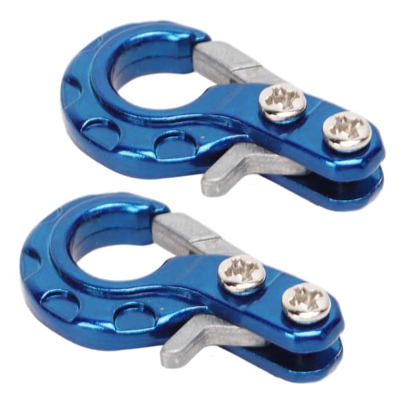 2 st vinschsläpkrokar i aluminiumlegering för 1/10 RC klätterbil blå
