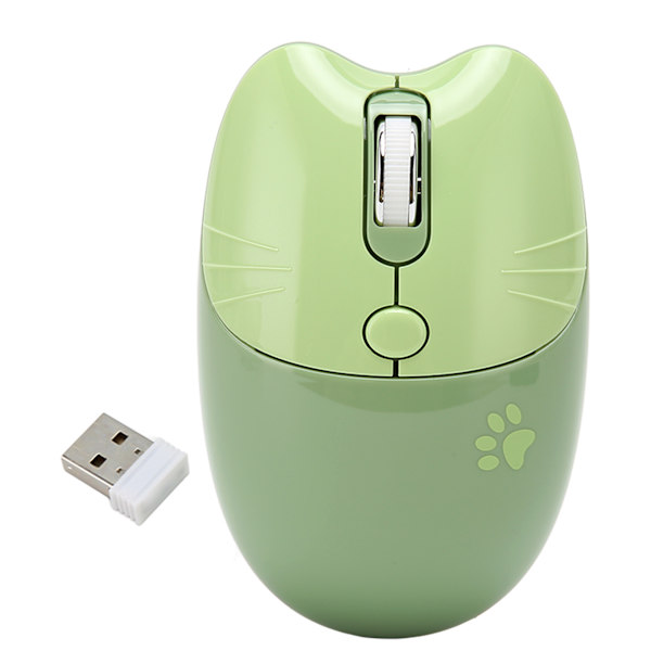 Trådløs mus BT5.1 eller 2,4 GHz Silent Click Justerbar DPI Auto Sleep Office Mouse for Girl Working Family School Cafe Green