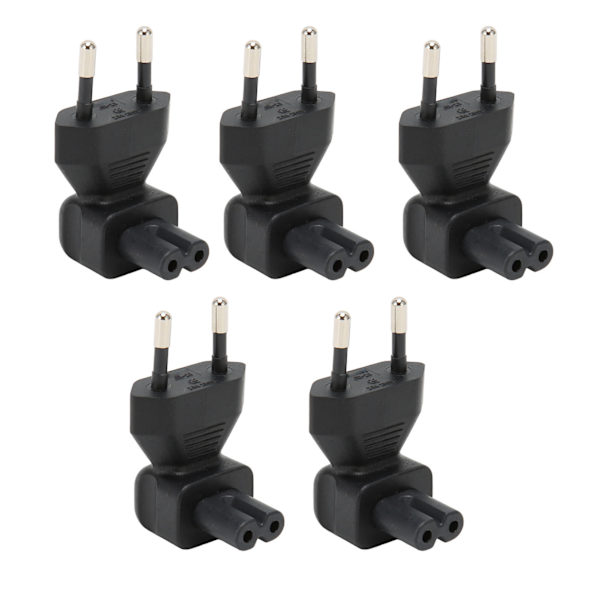 5 stk EU stik til IEC320 C7 strømadapter EU stik han til IEC320 C7 hun strømstik Adapter Albuestik EU stik 125-250V