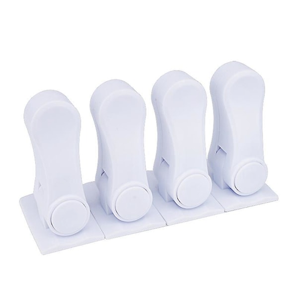 Vit 4-pack Baby Dörrspärr Säkerhetslås Skåp Barn Dörrsäkerhetslås Tålig ABS med Självhäftande för Sovrum, Badrum, Dörrspärr