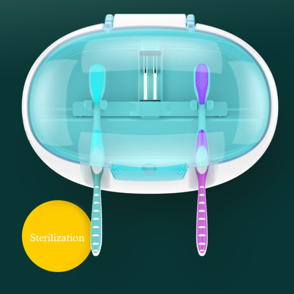 UV tannbørsterens Veggmontert tannbørsteholder elektrisk tannbørsterenser Oppbevaringsveske