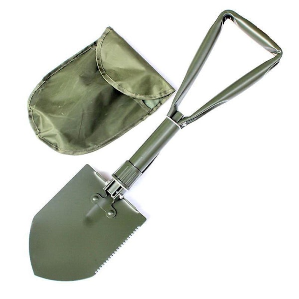 Fällbar Militärtält Spade: Högkolstål, Tri-vikbart Handtag, med Skydd
