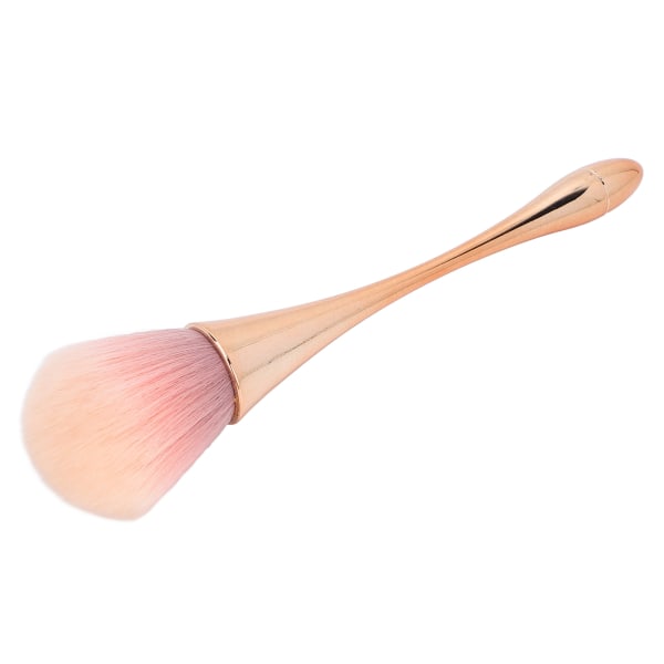 Bærbar enkelt makeup børste Fluffy Powder Brush Blød Manicure Støvfjernelsesbørste Rose Gold