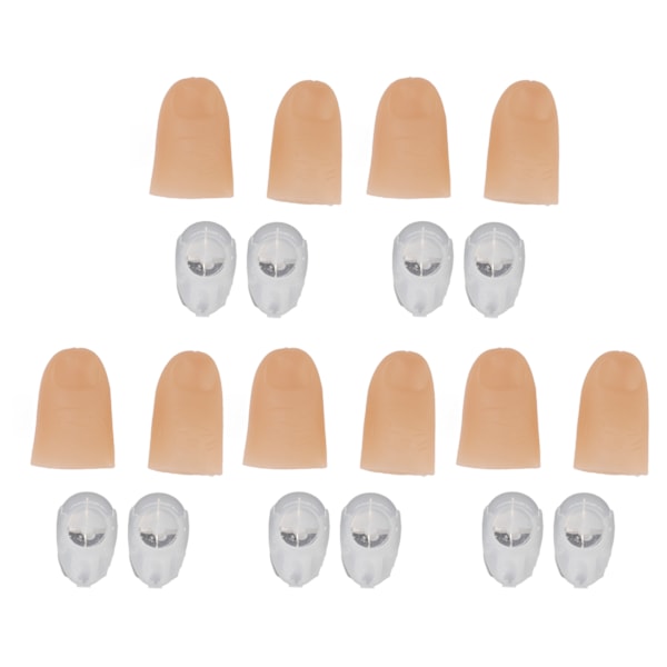 5 par finger LED-lampor för tummen, PVC, 3V, 40 mAh batteridriven, 4,5 cm, blå