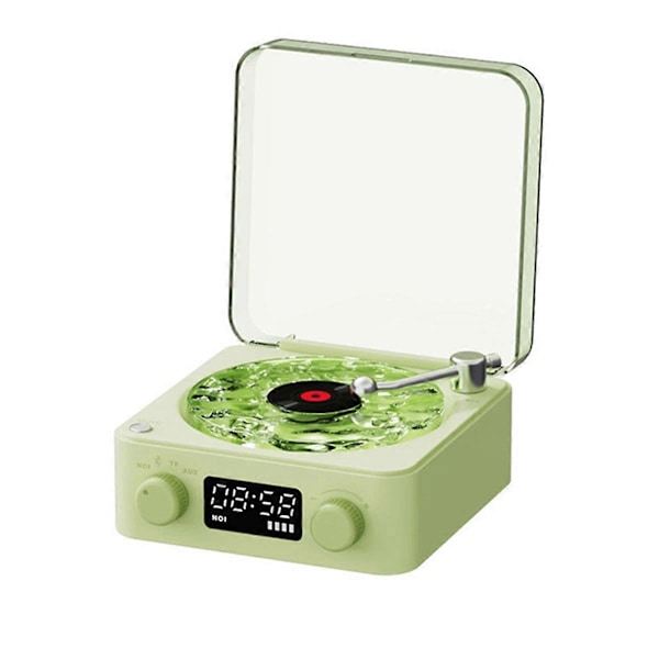 KW03 Retro Vinyylilevykaiutin RGB Langaton Bluetooth 5.0 Vihreä