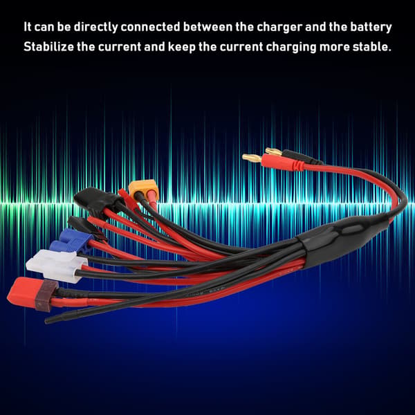 4,0 mm bananstik 8-i-1 multifunktionsopladeradapter til RC-opladere RC-batterier sort og rød