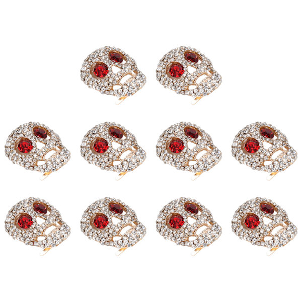 10 stk DIY Skull Rivets Gotisk Stil Blanke Rhinestones Rustfrie Lær Håndverk Dekorasjoner for Å Lage Sko Klær Vesker