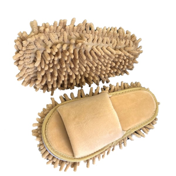 Lazy Open Toed Mop Toed - Mjuk och bekväm rengöringstofla i Beige - Storlek M (39-41) Beige