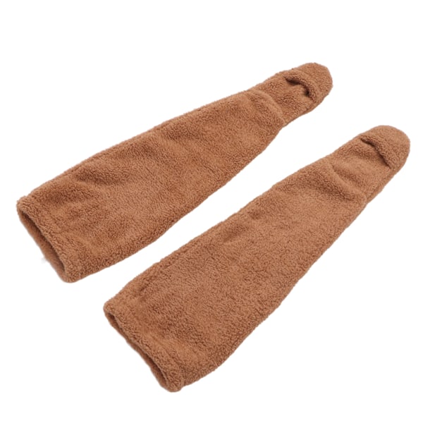 Over Knee Fuzzy Sokker Vinter Hjem Sove Myk Tykke Pustende Plysjstrømper Beinvarmere Brun