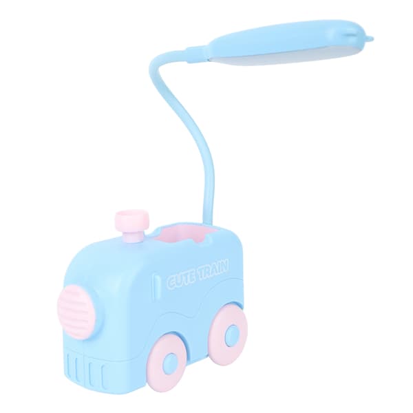 Mini Tog LED Nattbordslampe Øyebeskyttelse Studieleselys USB-lading med Pennholder for Barn Blå